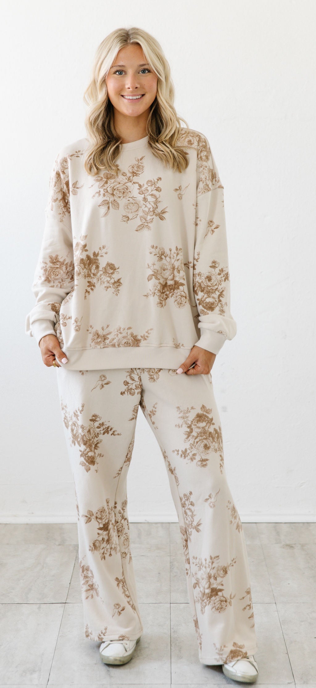 Harvest Bloom Lounge Set| Khaki Multi