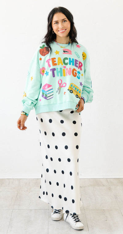 Teacher things sequin pullover | IN STOCK