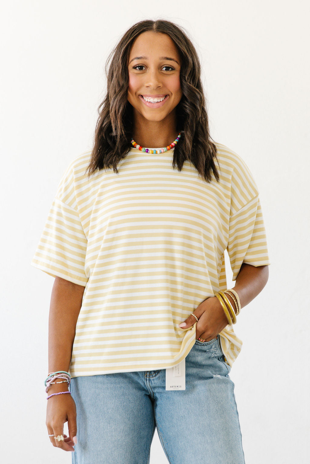 Leah’s simply Stripped Tee|Yellow