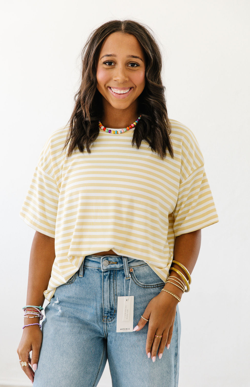 Leah’s simply Stripped Tee|Yellow