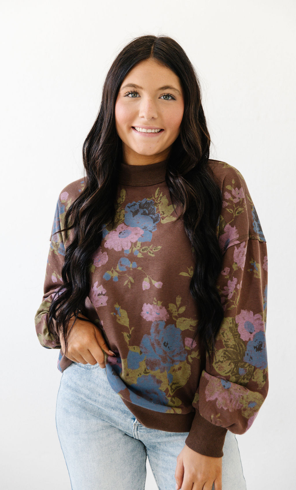 Vintage Bloom Sweatshirt | Chocolate