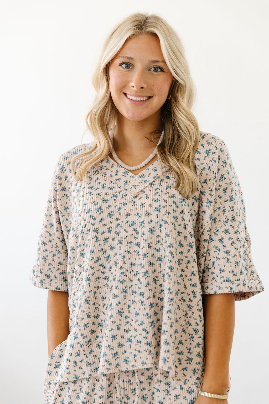Bloom & Cozy Rib Lounge Set| Khaki Multi