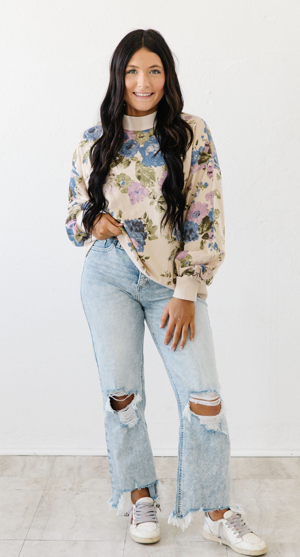 Vintage Bloom Sweatshirt | Cream