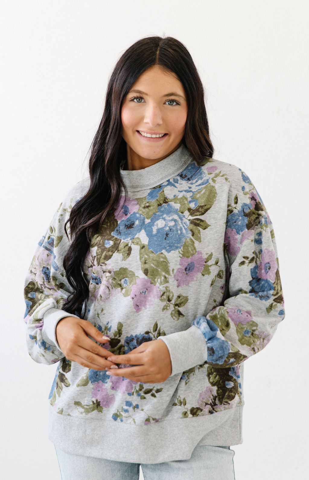 Vintage Bloom Sweatshirt |Heather Grey