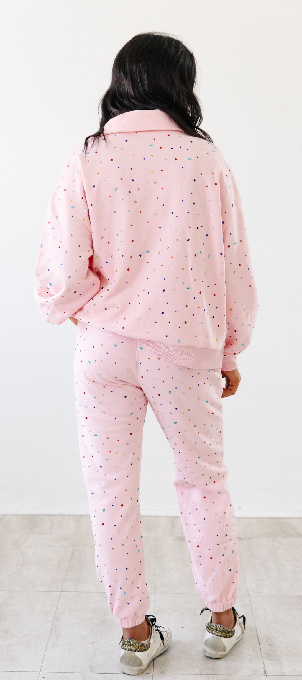 SHOWSTOPPER PINK rhinestone jogger set | PREORDER