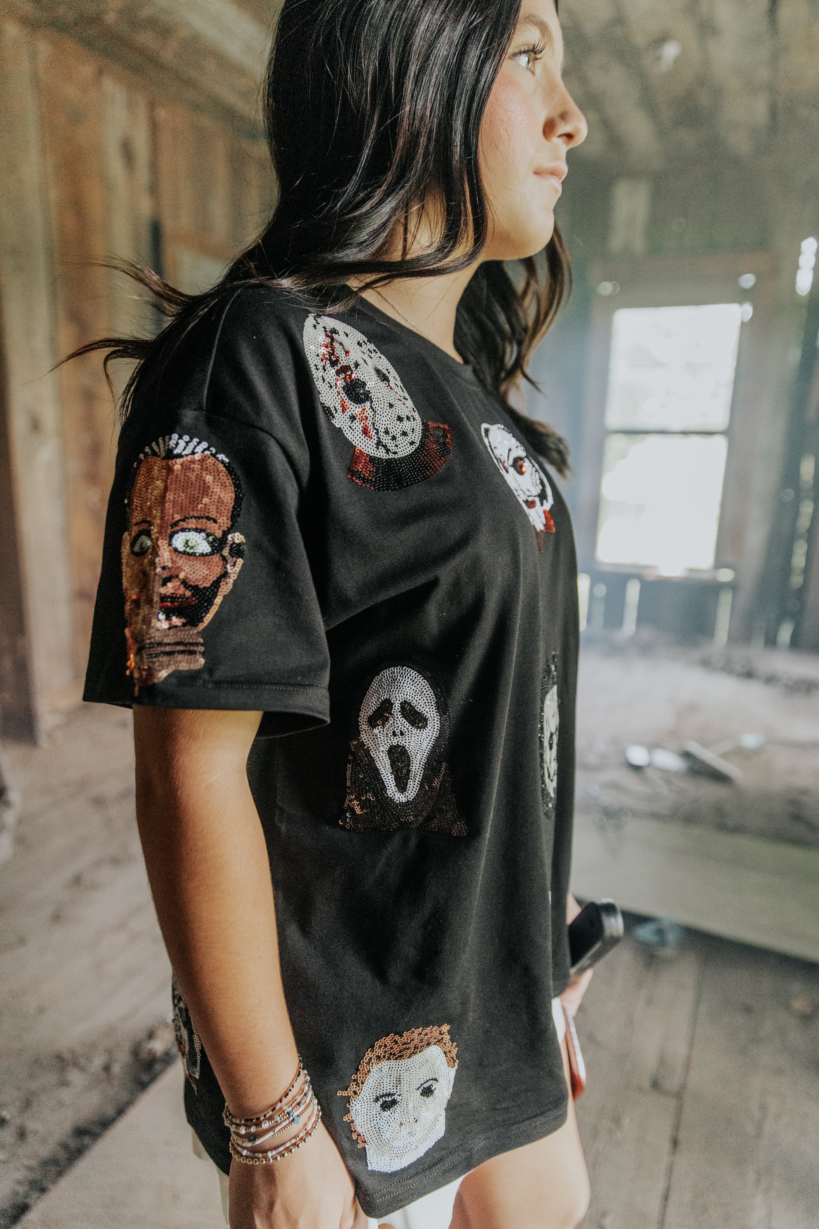 Horror nights sequin tee | PREORDER