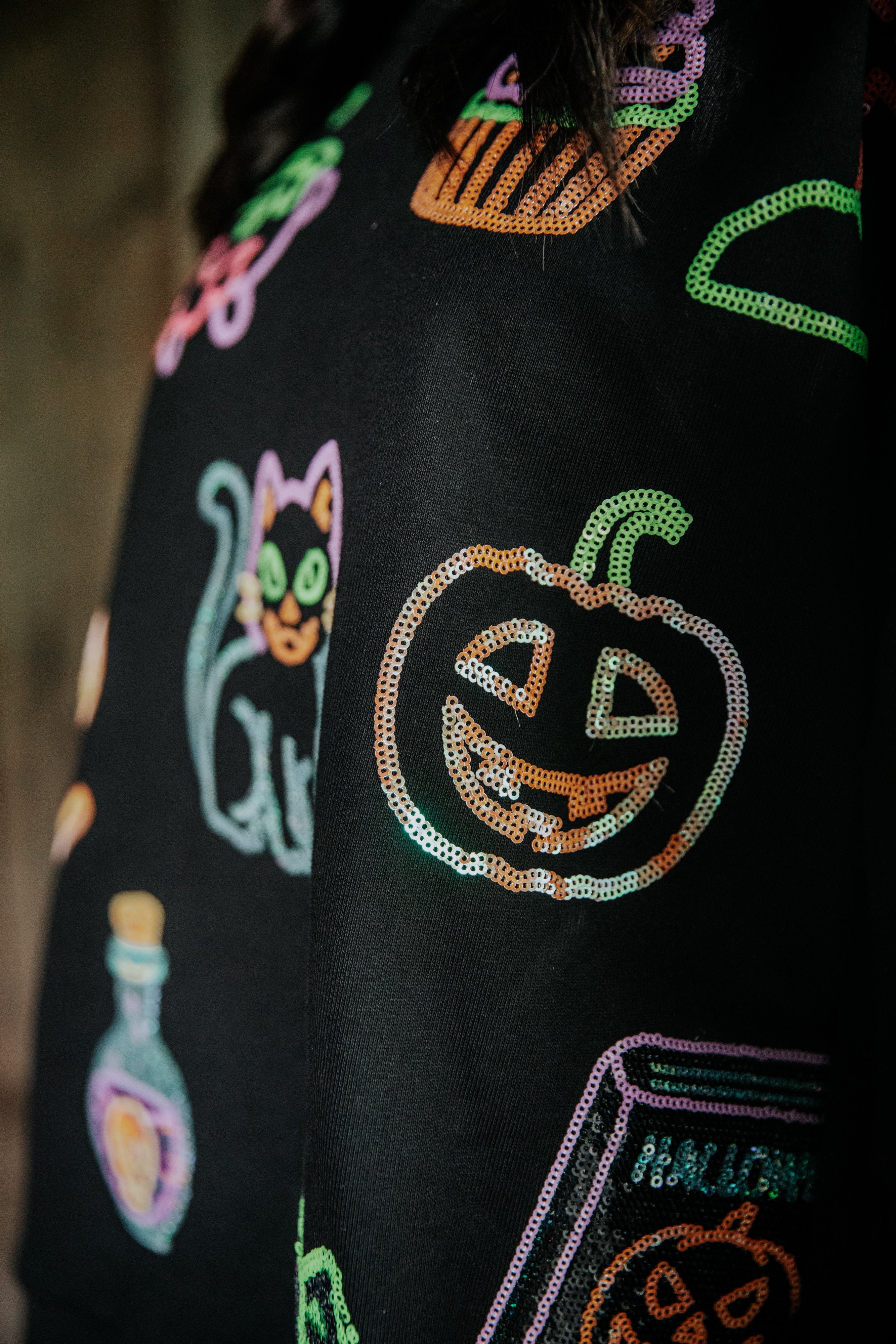 Neon treats no tricks sequin pullover | PREORDER