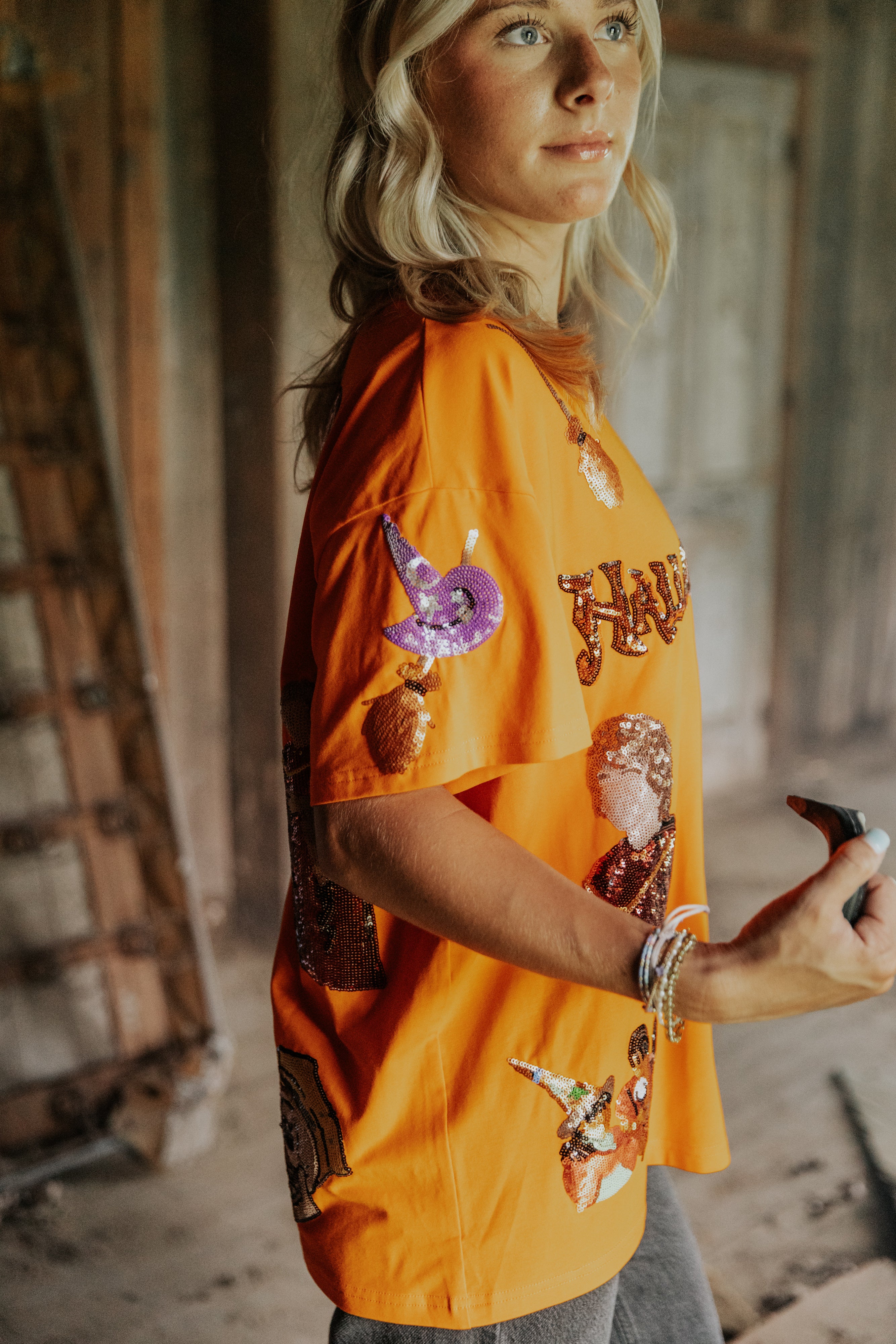 Halloweentown girlie Sequin tee | PREORDER