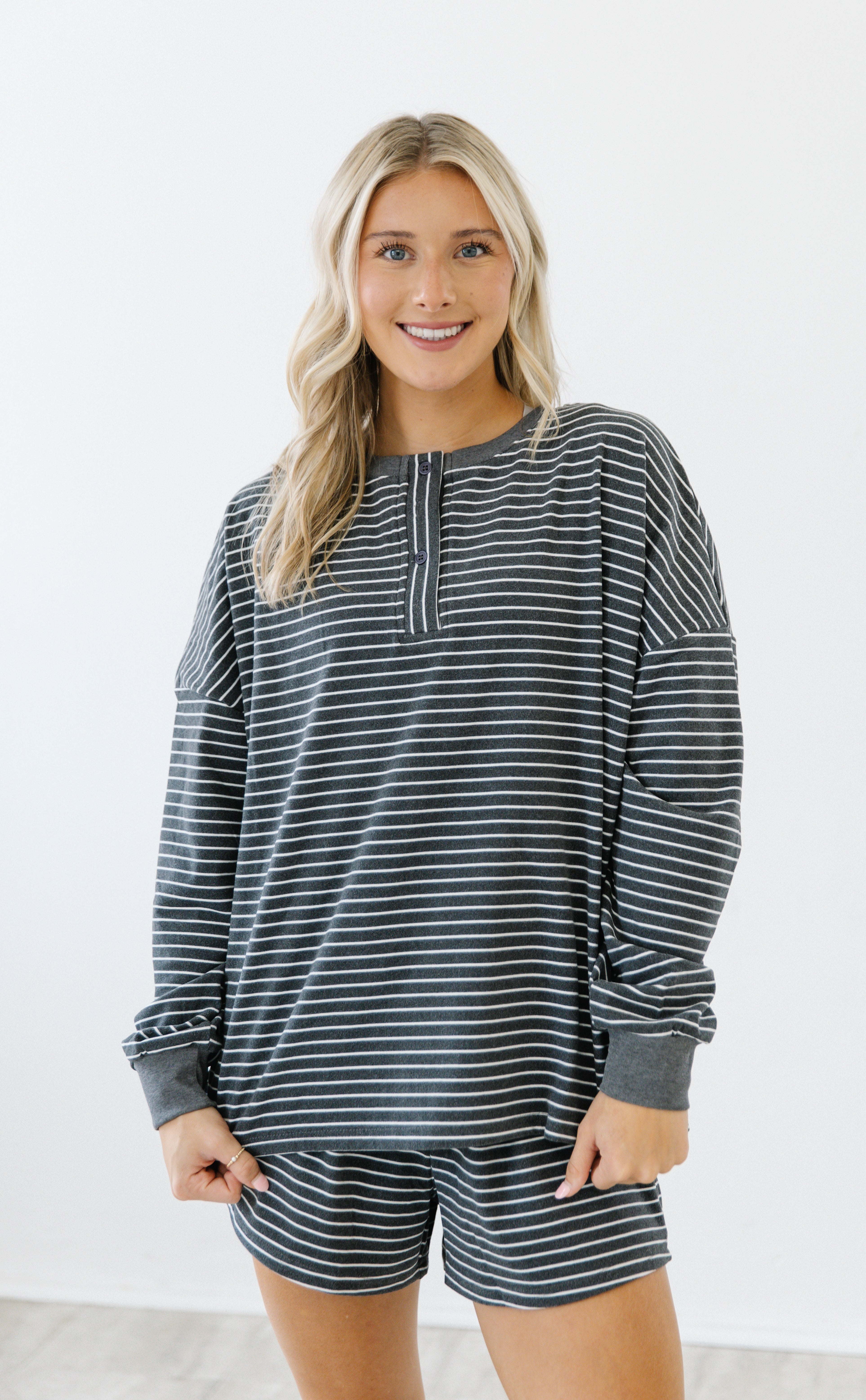 Main Street Stripe Set| Charcoal