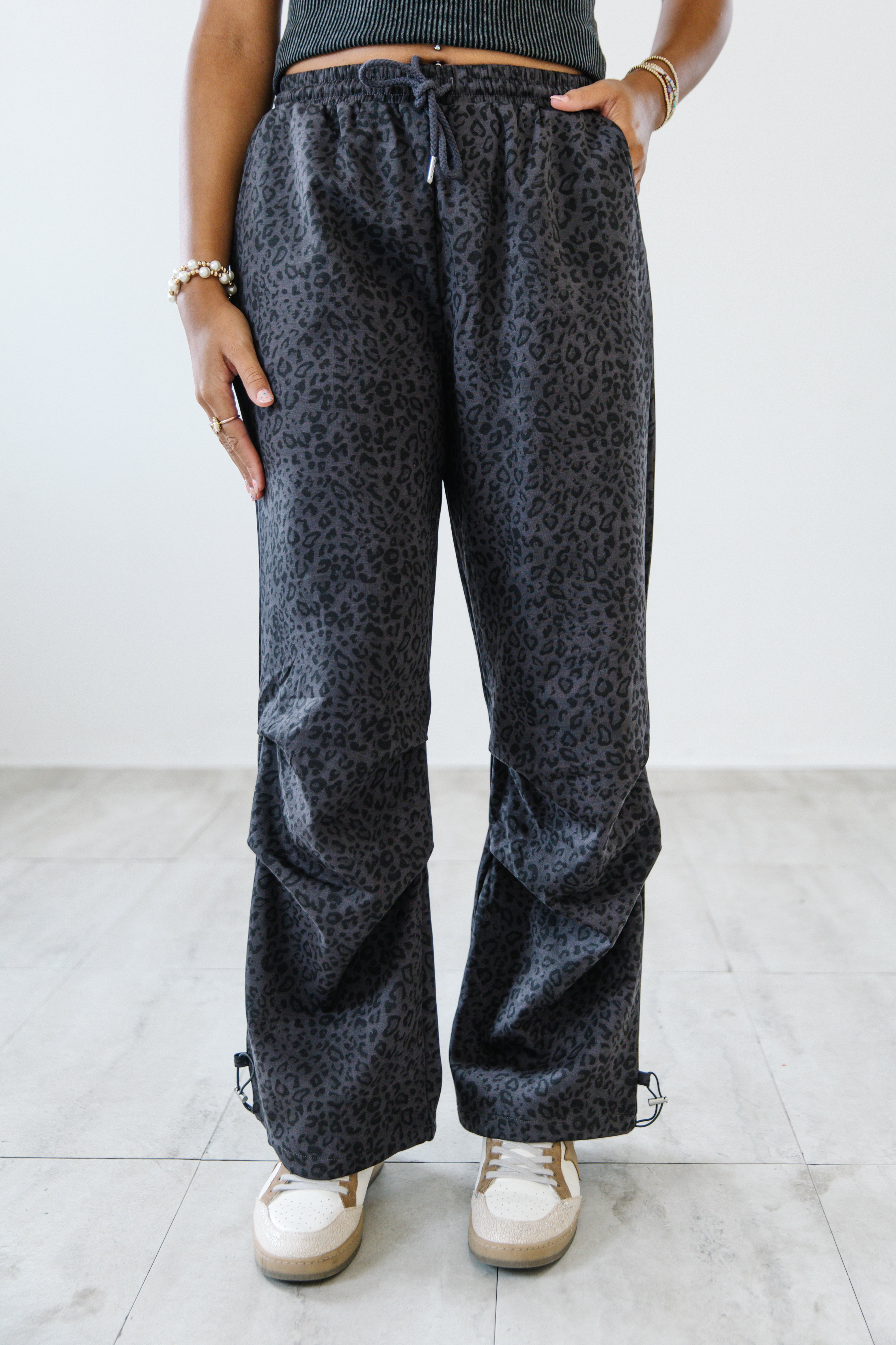 Wild At Heart Parachute Joggers| Black