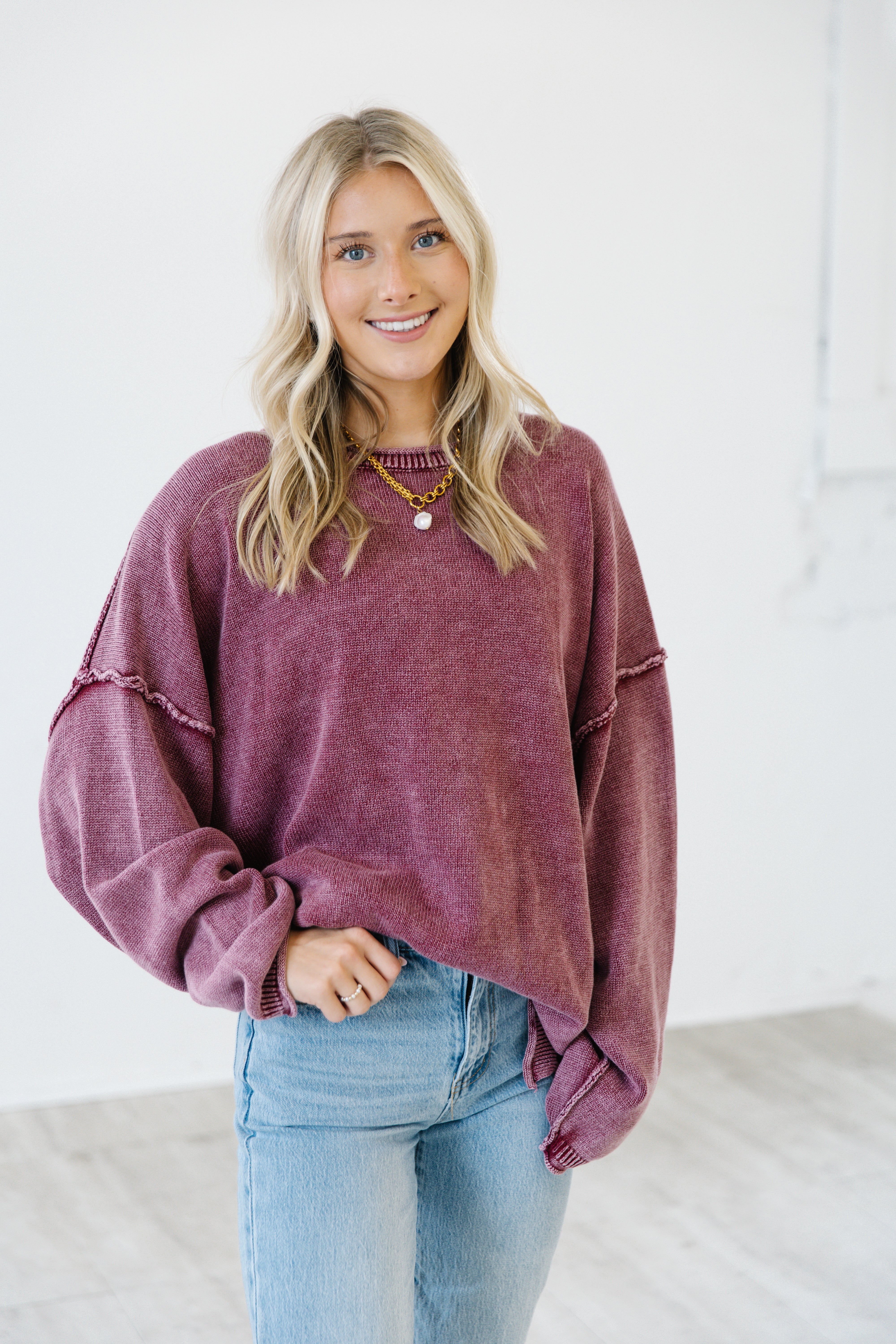 Vintage Soul Sweater| Burgundy