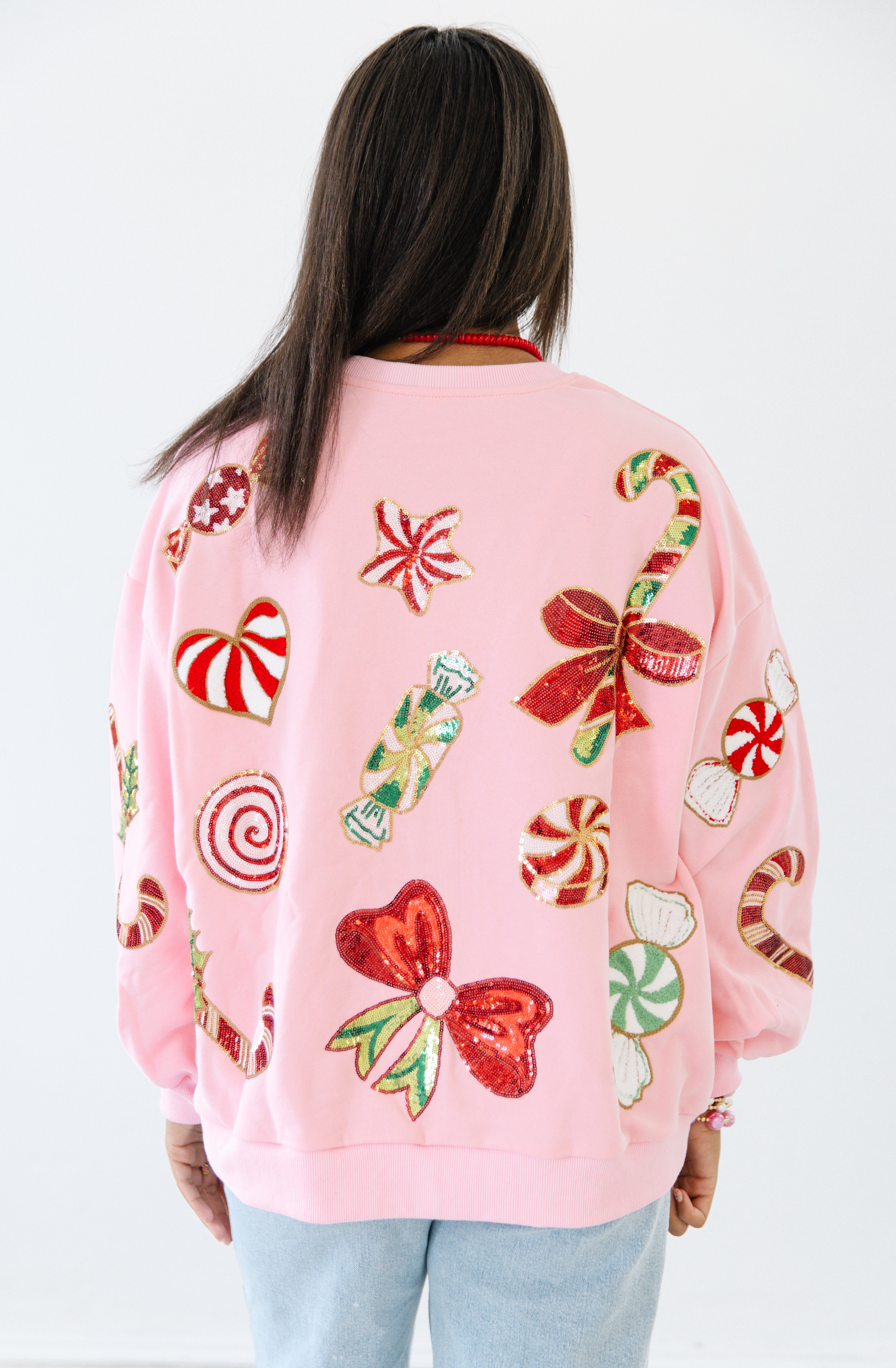 Peppermint kisses sequin pullover | PREORDER