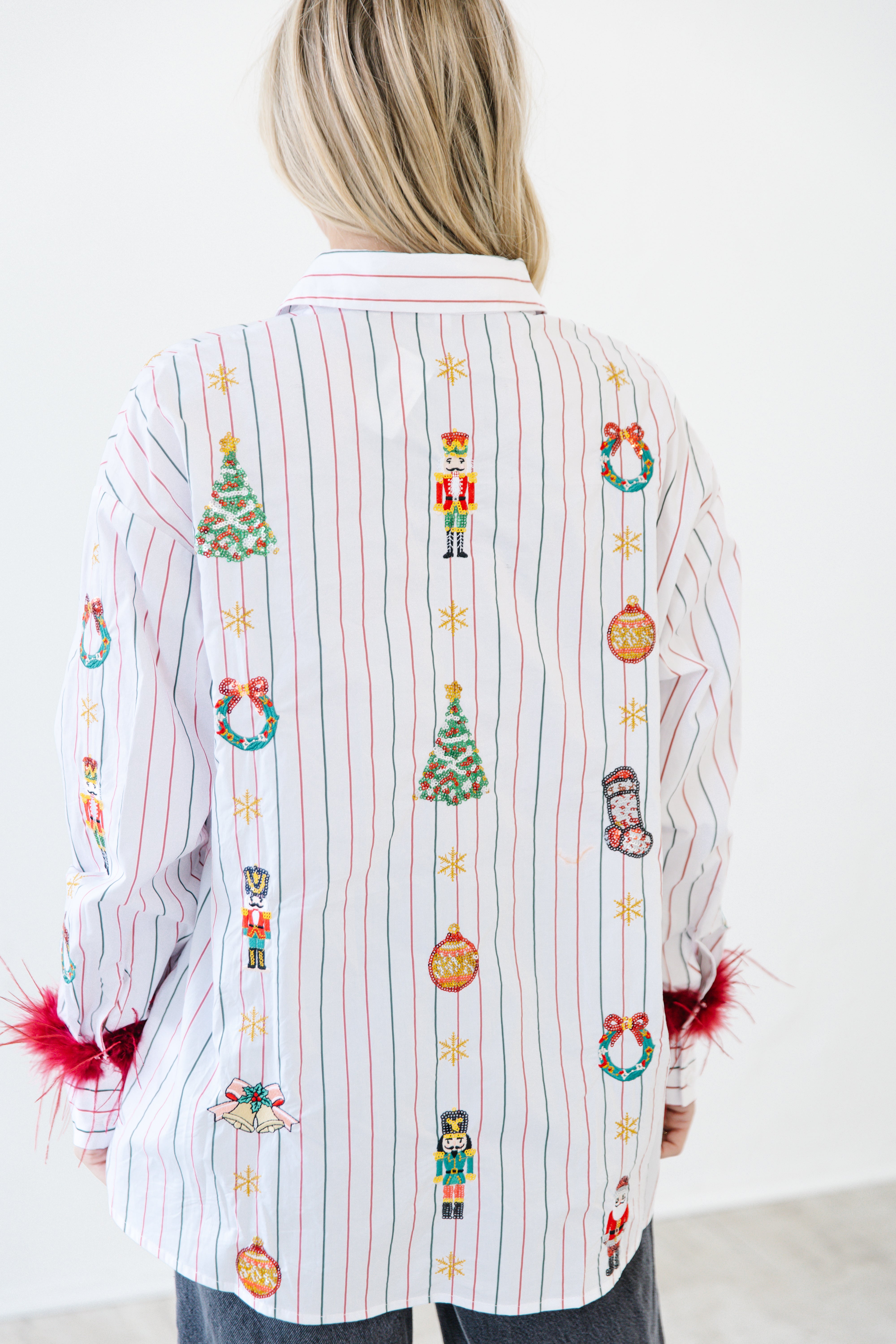 Christmas icon sequin button up | PREORDER