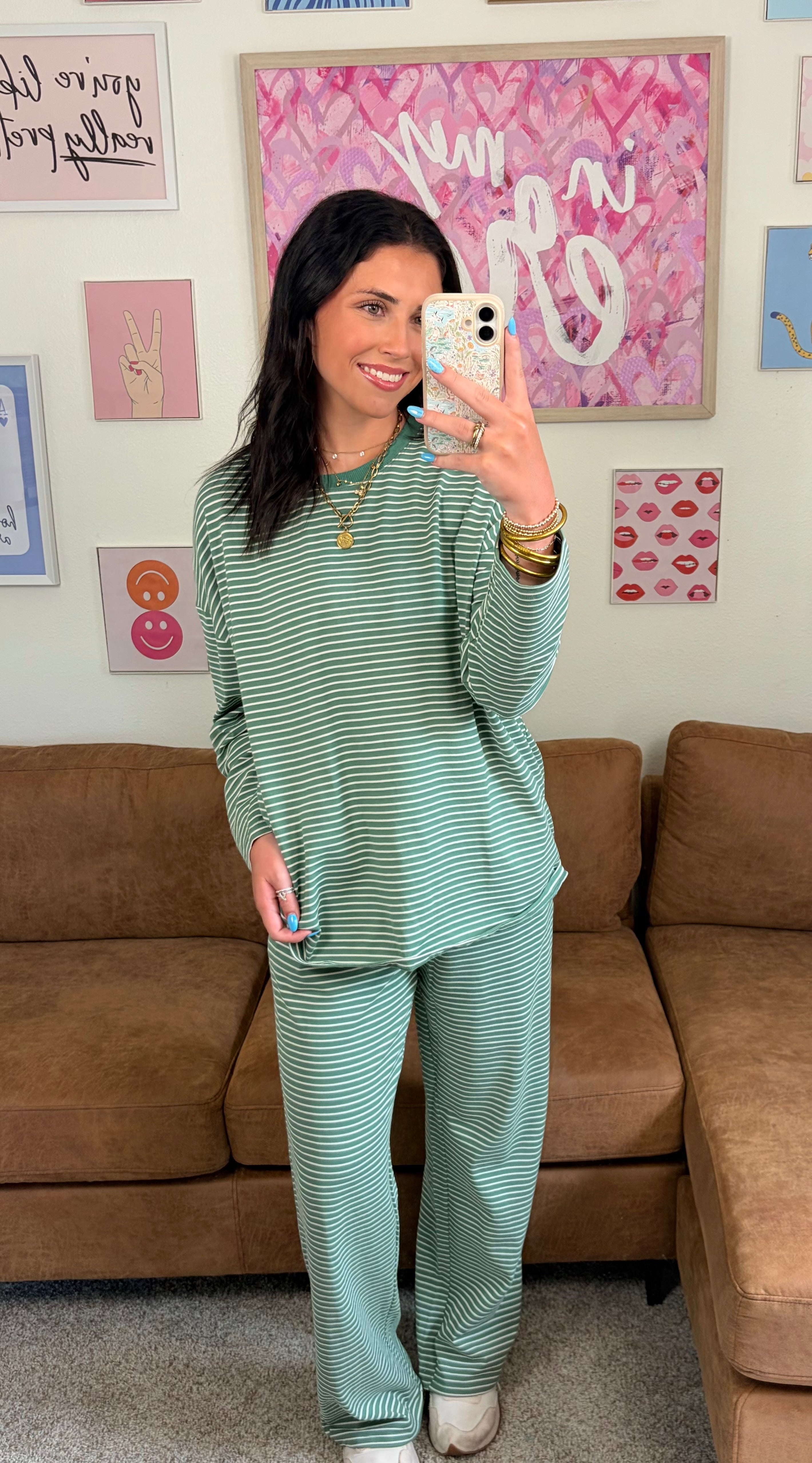 Simply Striped Lounge Set | Hunter