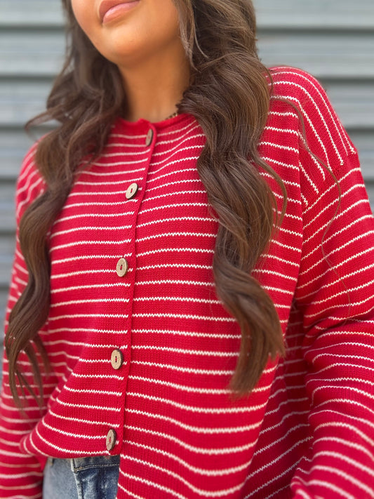 Retro Stripe Knit Sweater