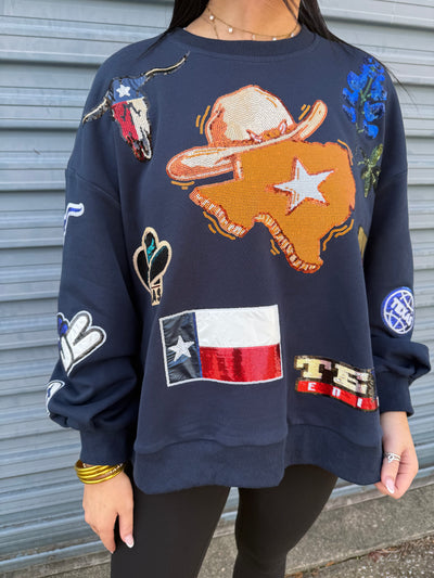 Texas sparkly pullover - BEGINNING OF MAY 6TH ROUND