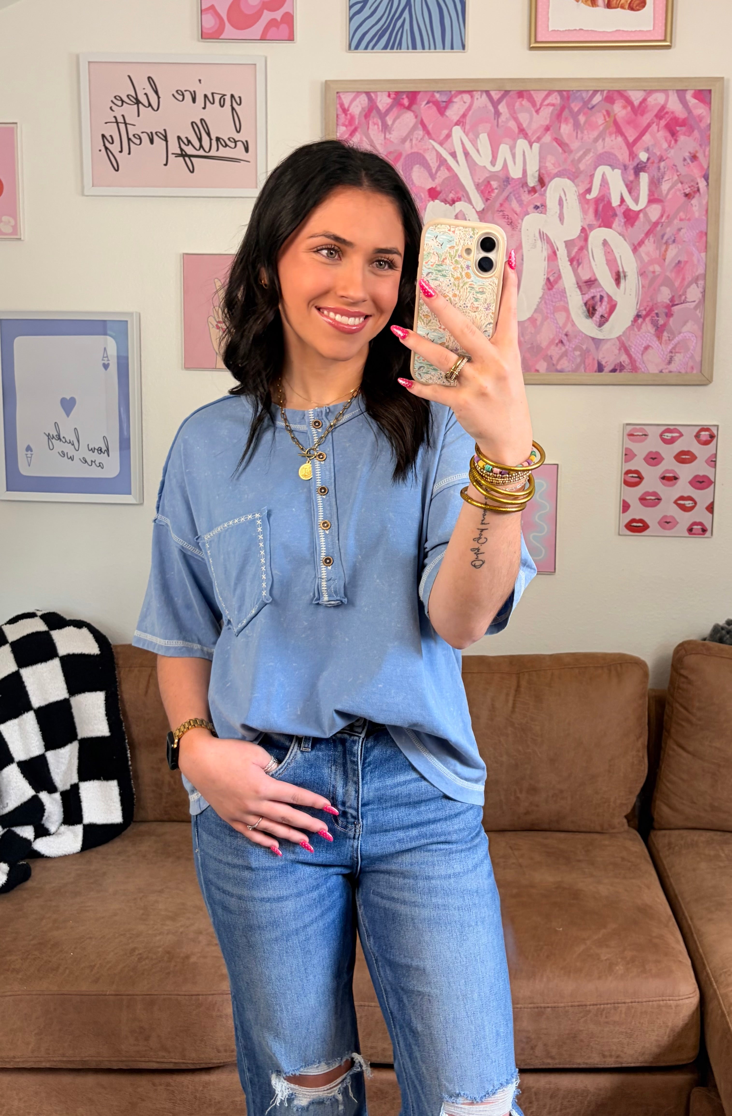 Willow Simple Charm Tee| DENIM