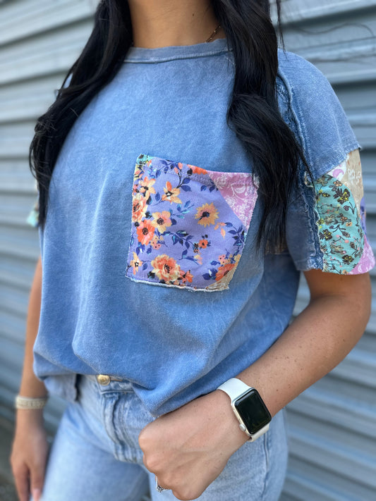Blue & Bloom Top