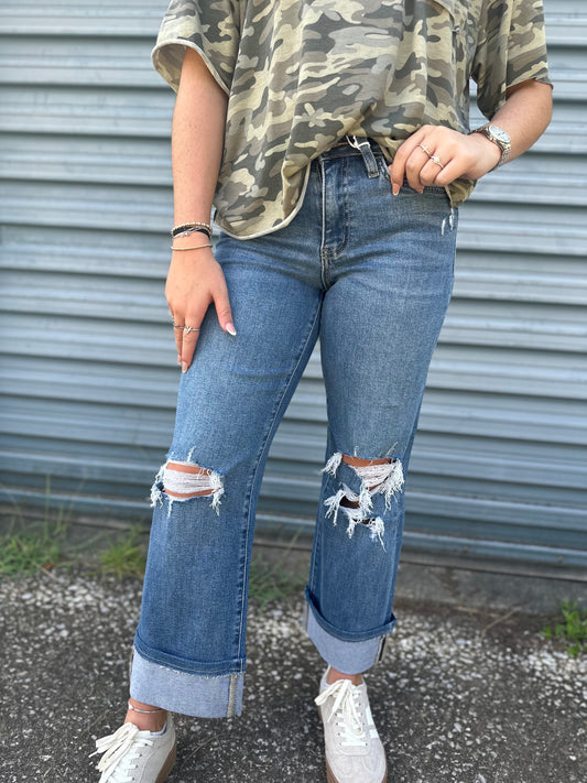 Olivia High Rise crop wide