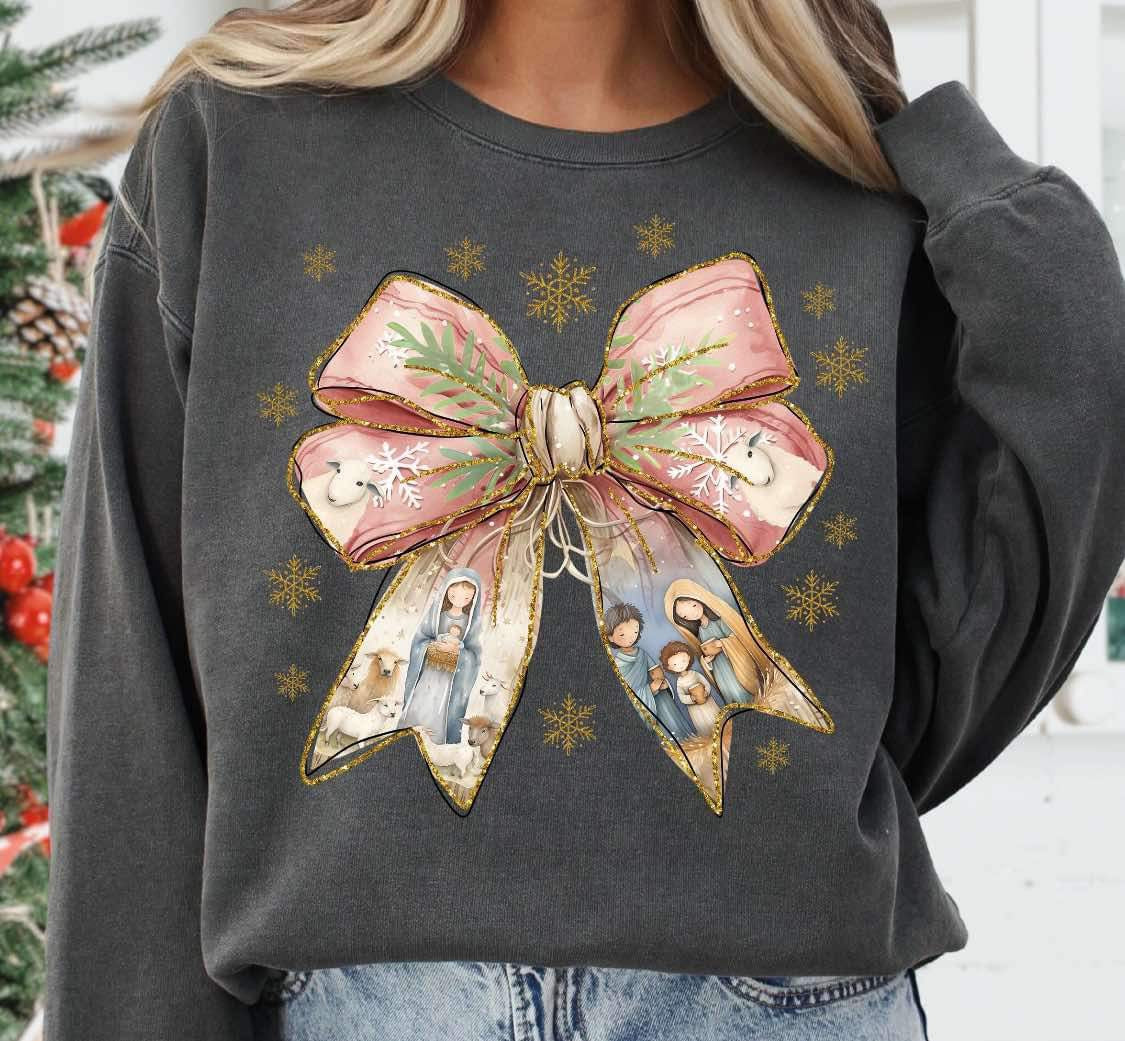 Baby Jesus bow pullover