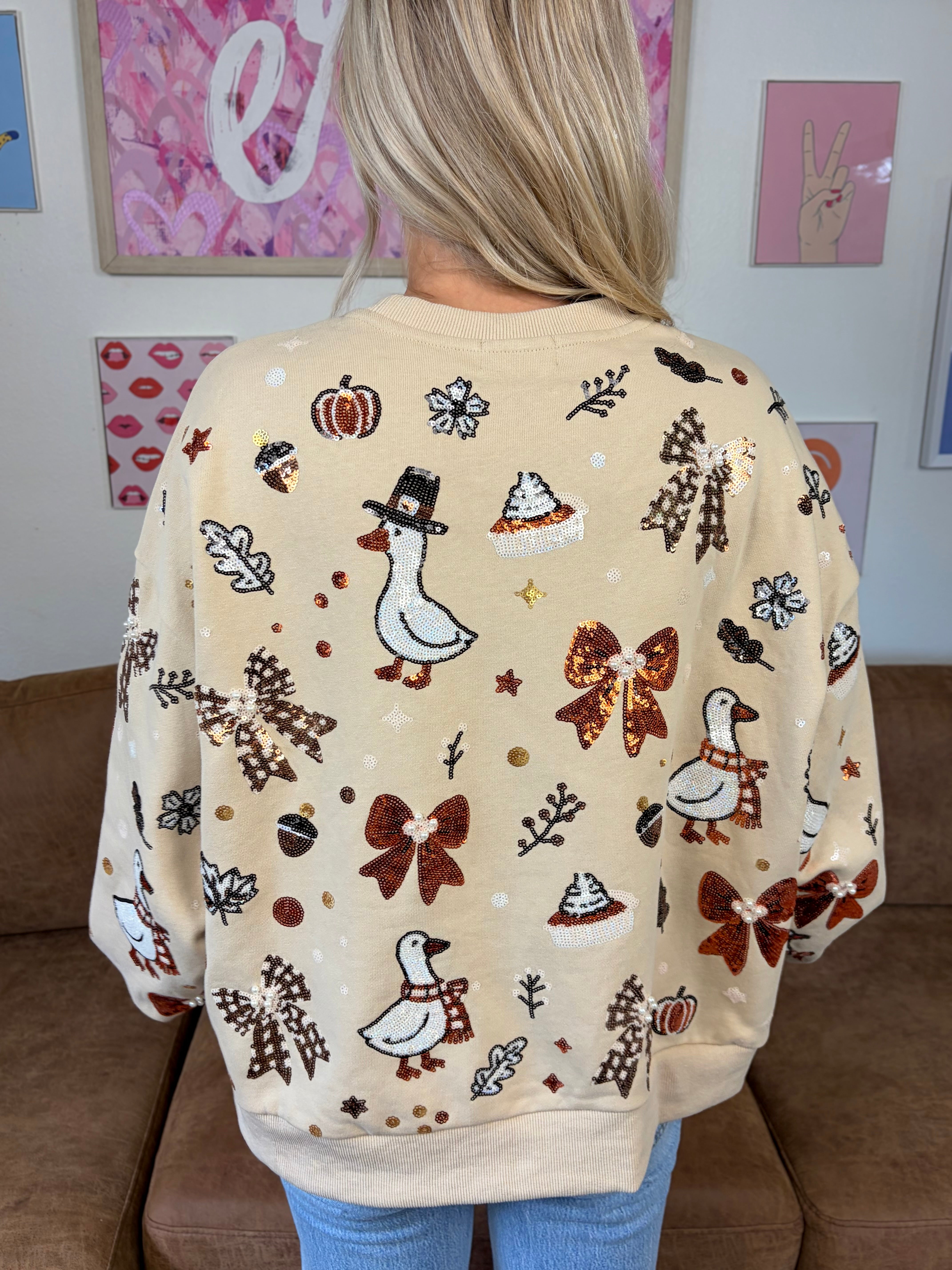 Sweet Geese Sequin Pullover | IN STOCK