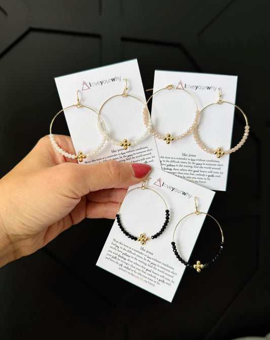 Cross dangled hoops