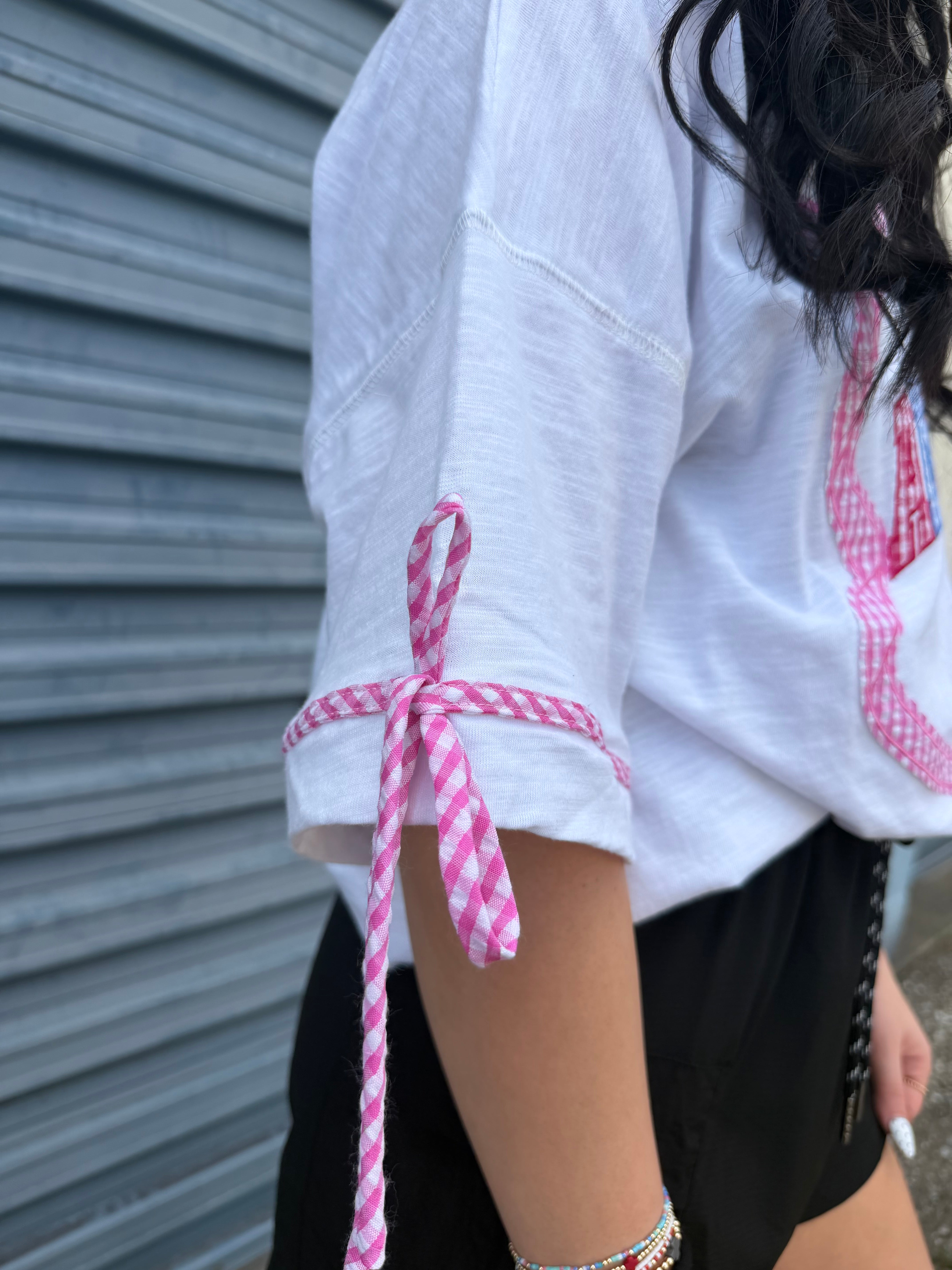 Americana Bow Gingham Graphic Tee