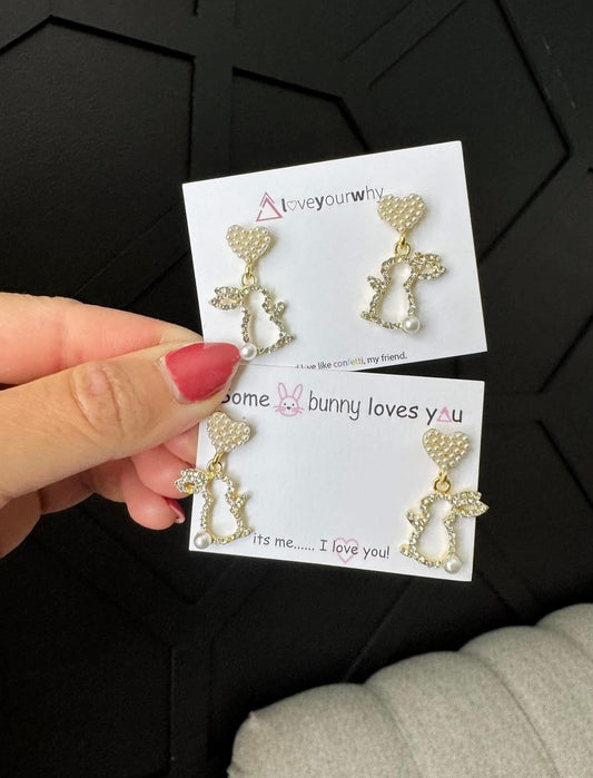 Pearl bunny earrings