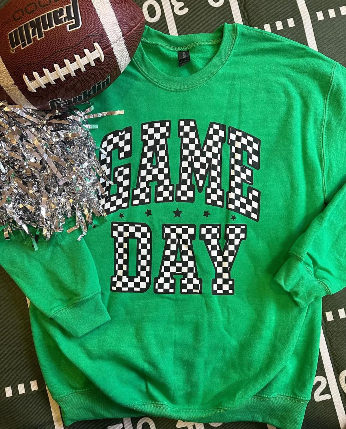 Checkered game day sweatshirts