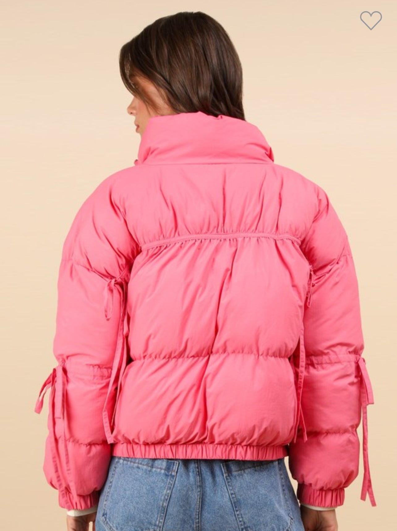 Bow puffer jacket