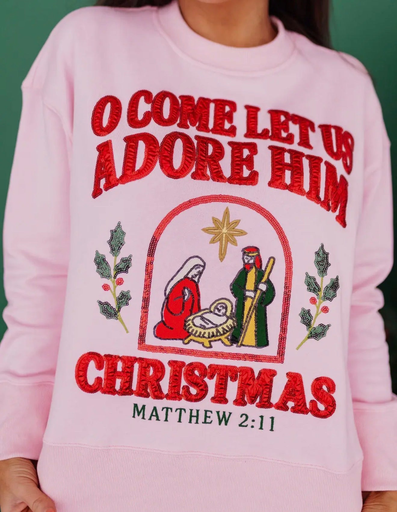 Brianna cannon O come let us adore him pullover