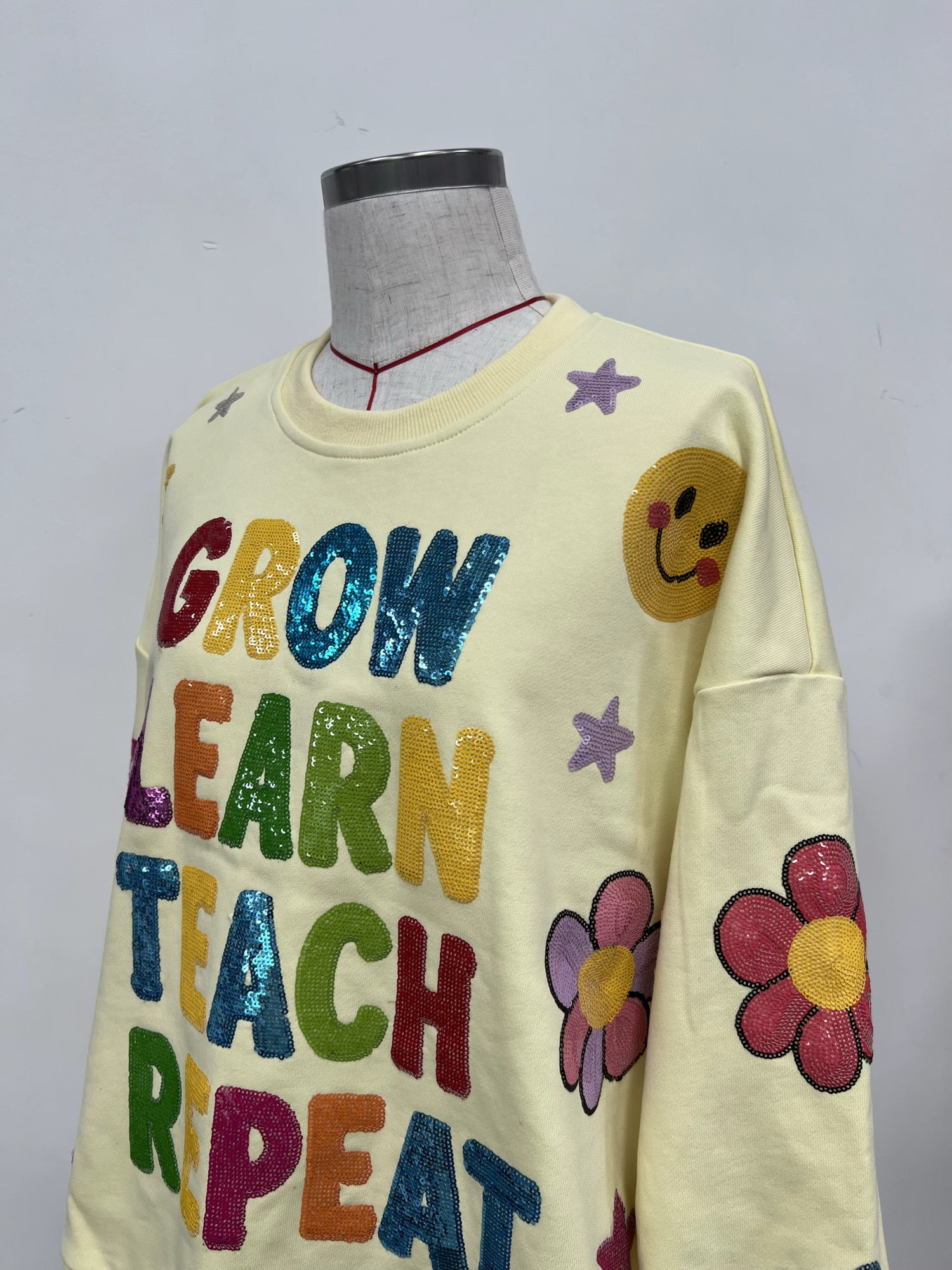 Grow Learn Teach Sequin pullover | PREORDER