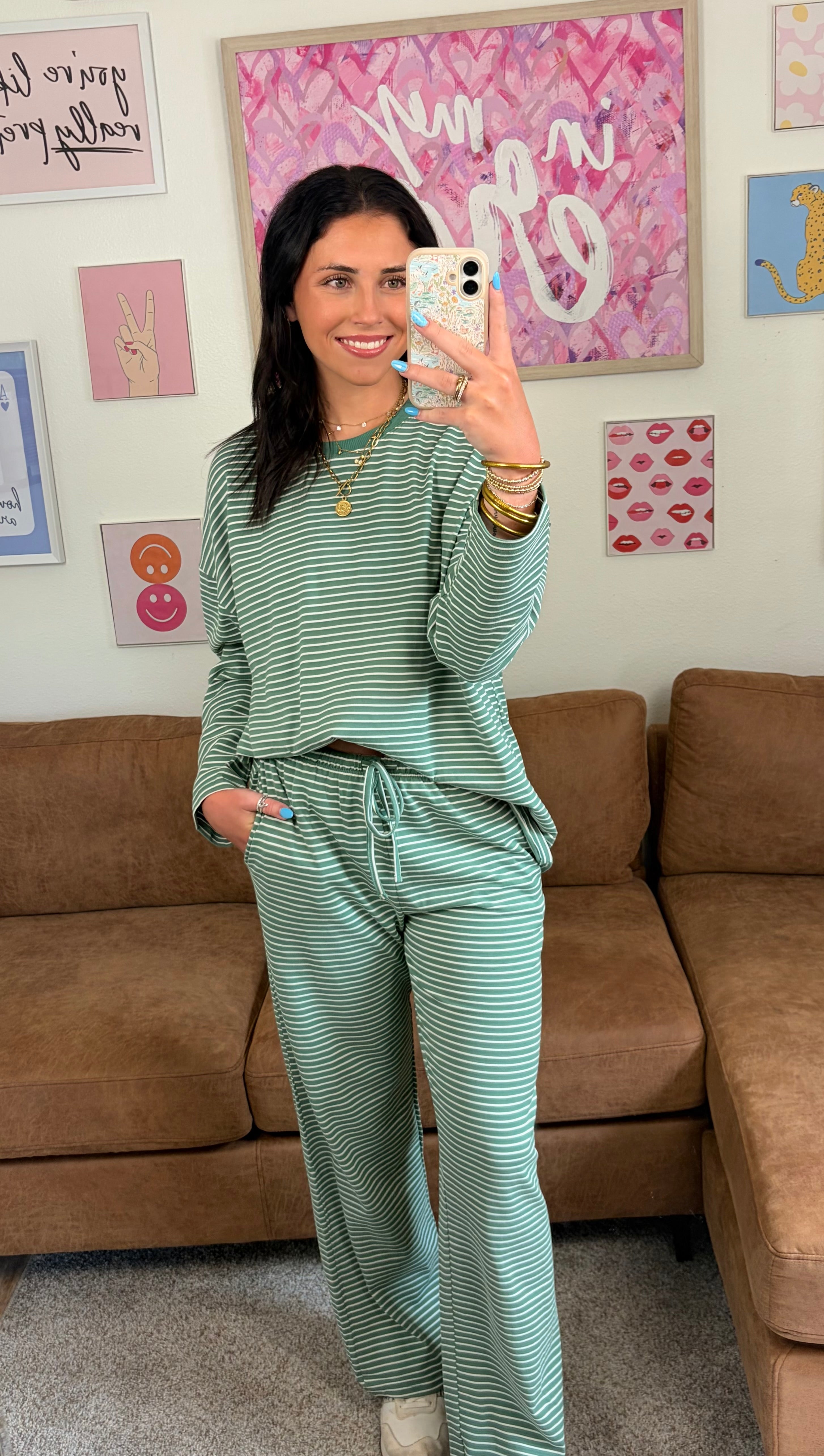 Simply Striped Lounge Set | Hunter