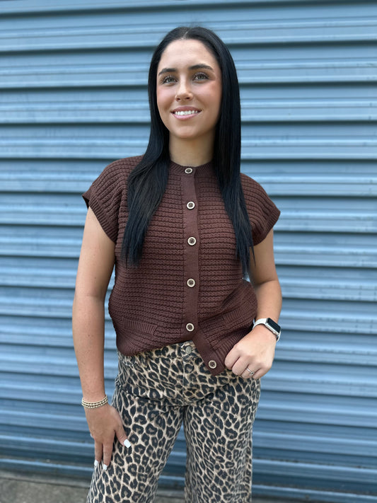 Button-Up Knit Top
