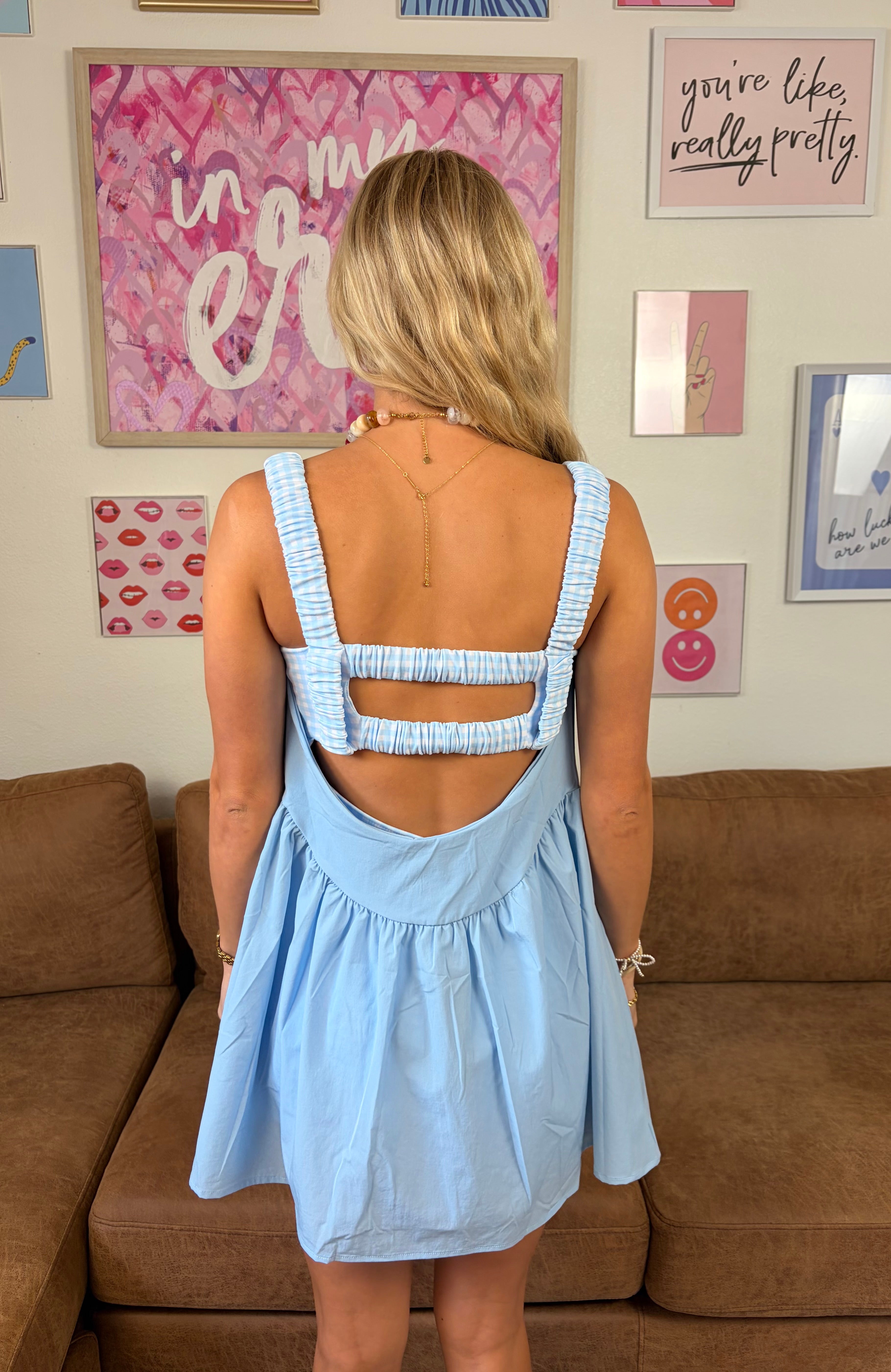 Fresh Pace Blue Gingham Dress