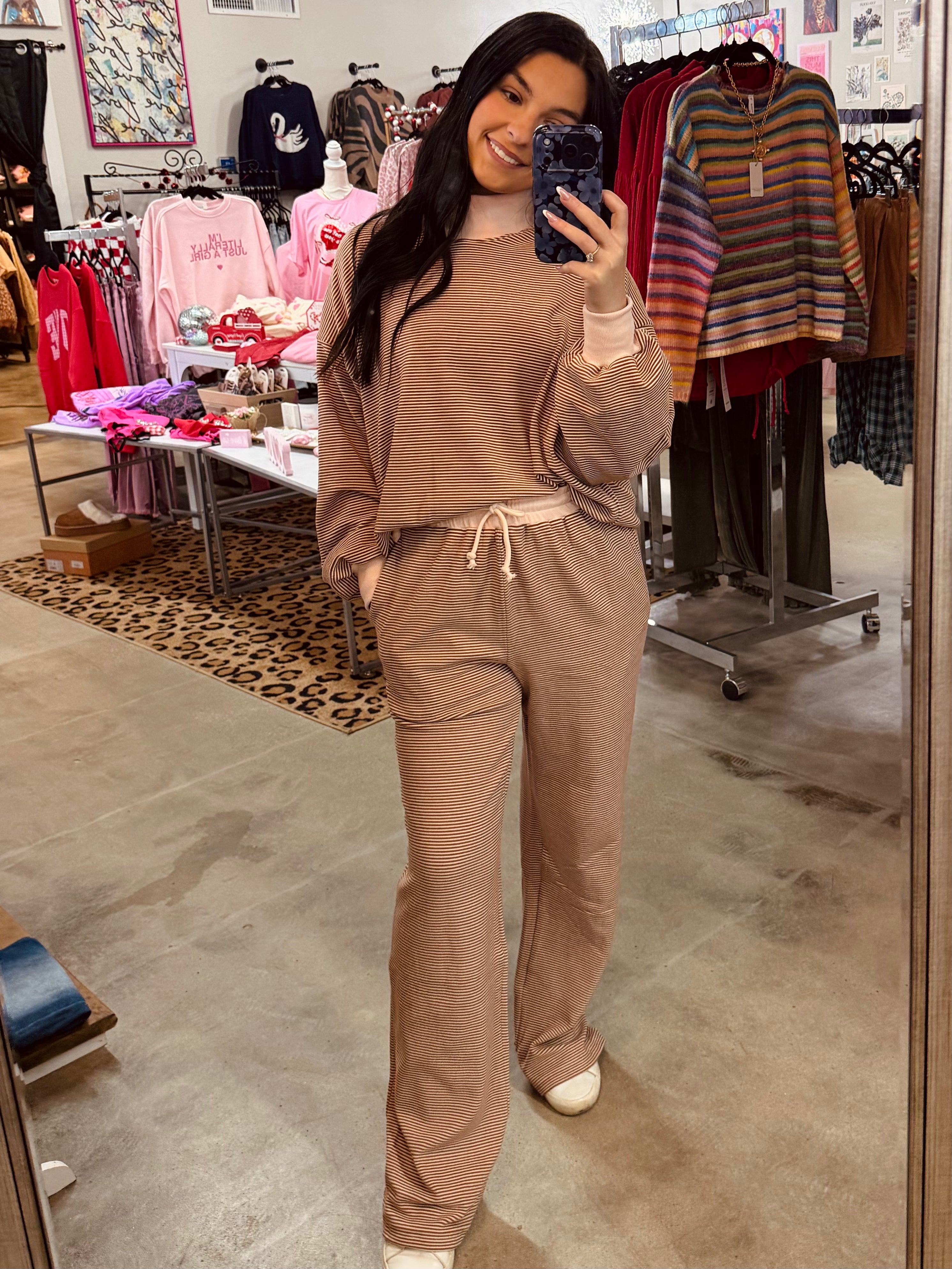 Lillian mockneck stripe set