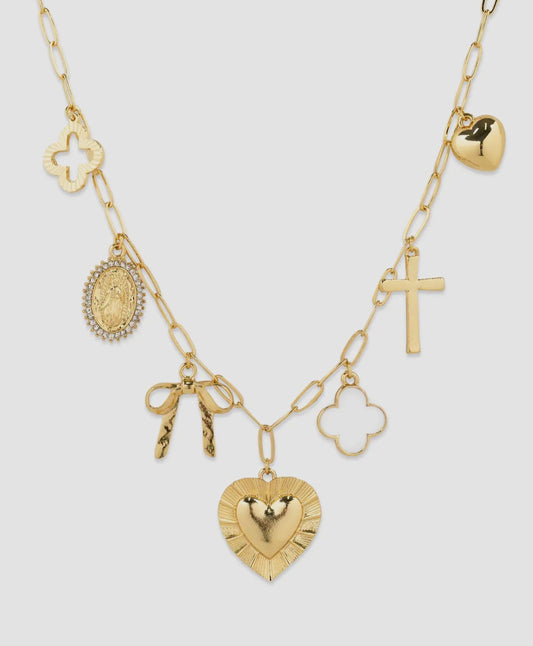 Locket charm necklace
