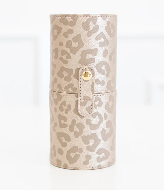Hollis Leopard Brush Holder