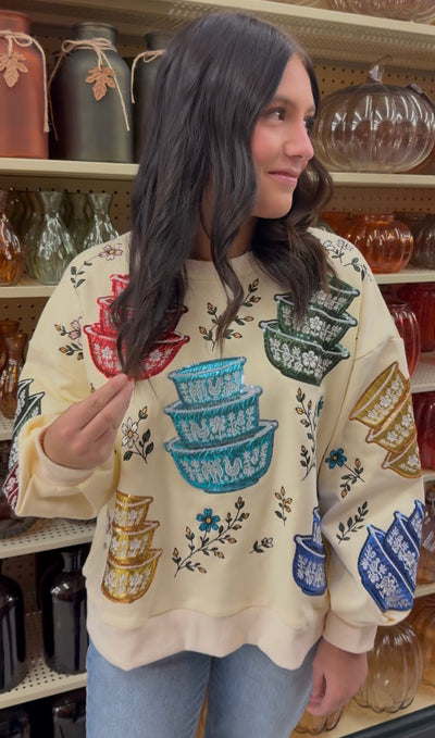 Cozy Kitchen Classic sequin pullover | PREORDER