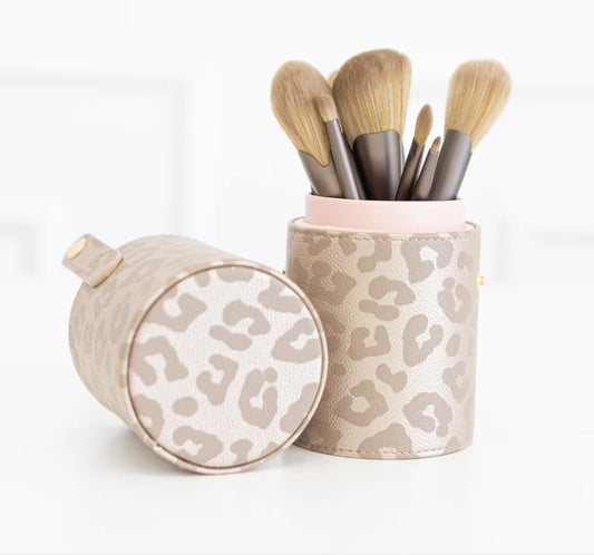 Hollis Leopard Brush Holder