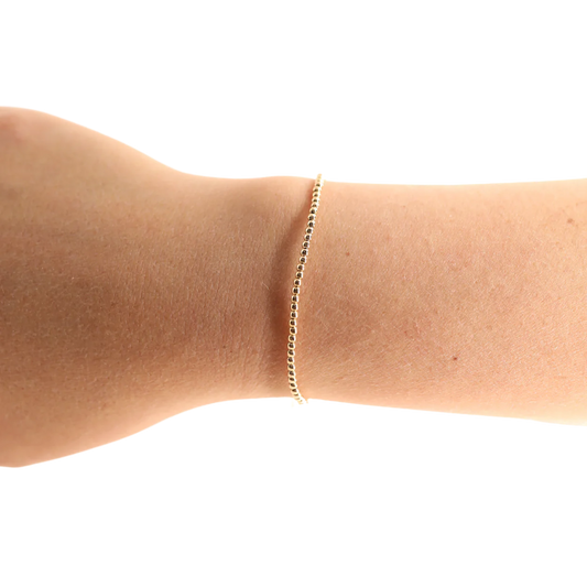 2MM gold beaded bracelet