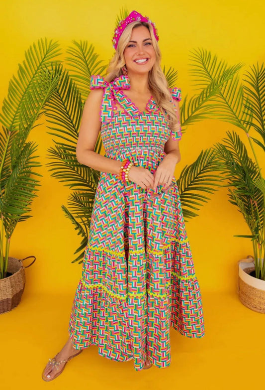 Brianna cannon parquet maxi dress