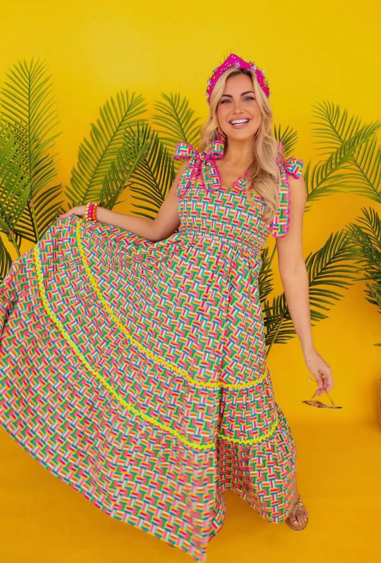Brianna cannon parquet maxi dress