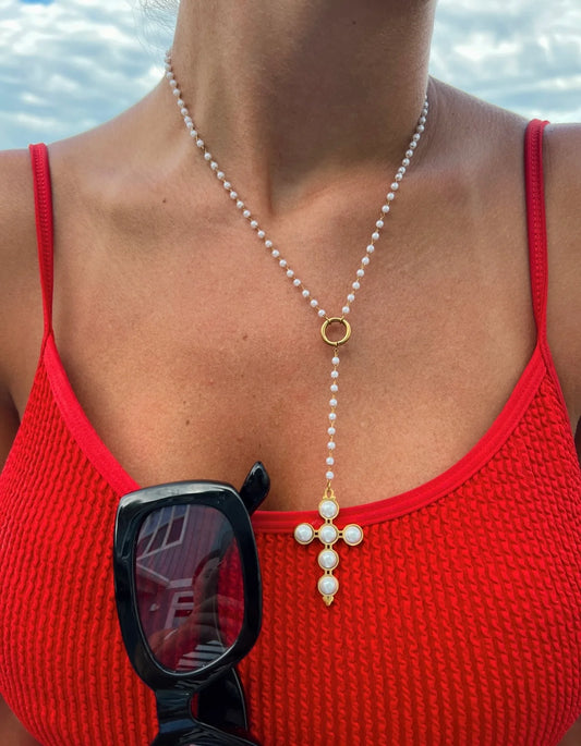 Lariat pearl necklace Chansutt