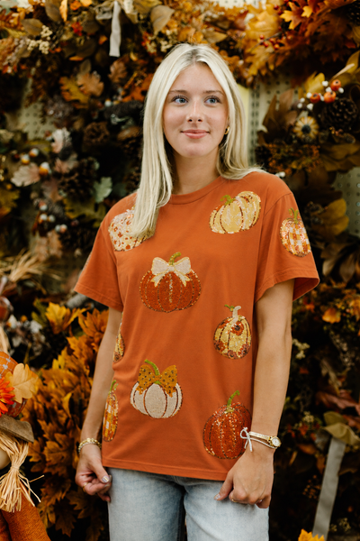 Pumpkin Patch Sequin Tee | IN STOCK