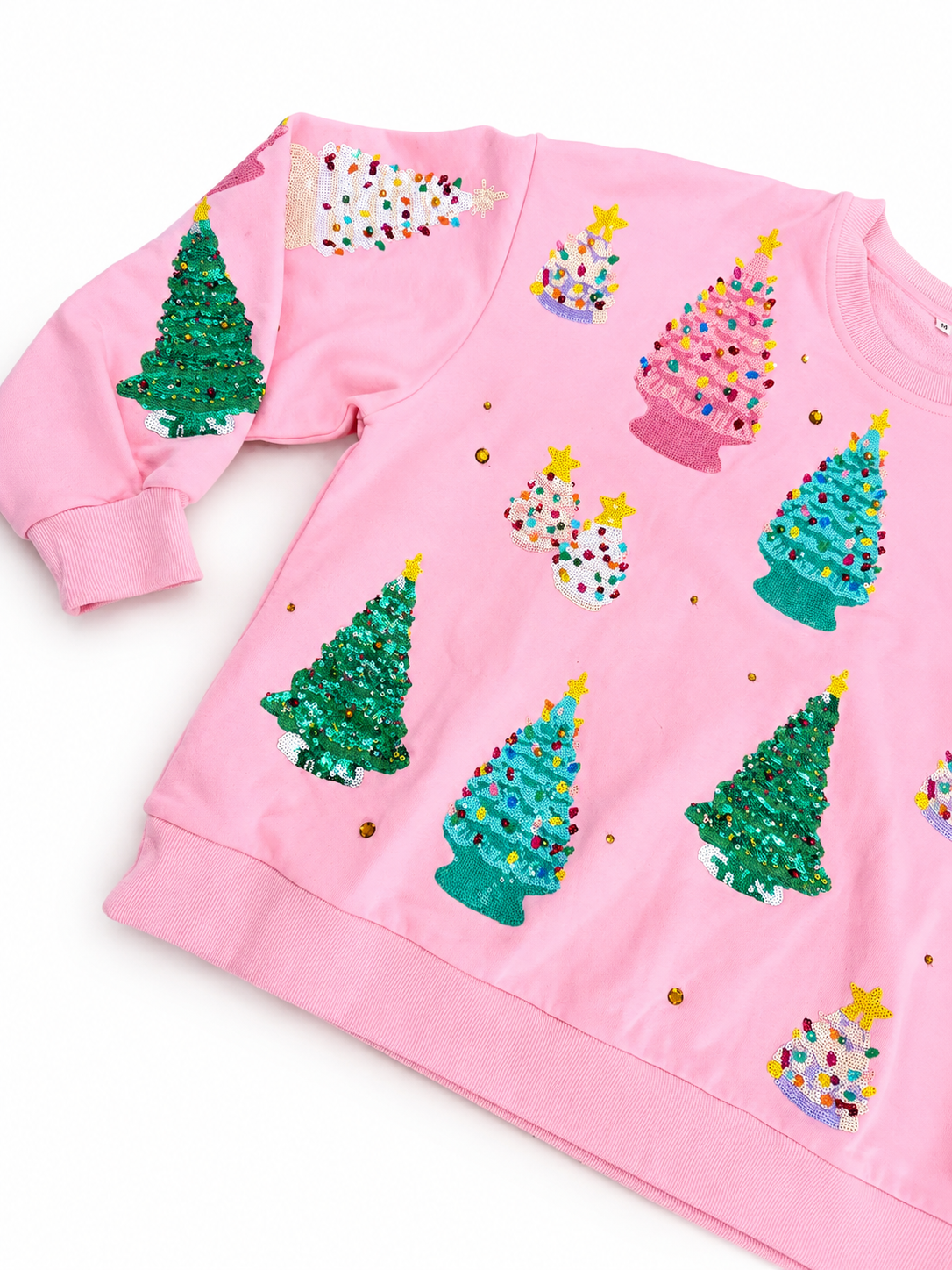 Vintage Christmas Trees Sequin Pullover | PREORDER
